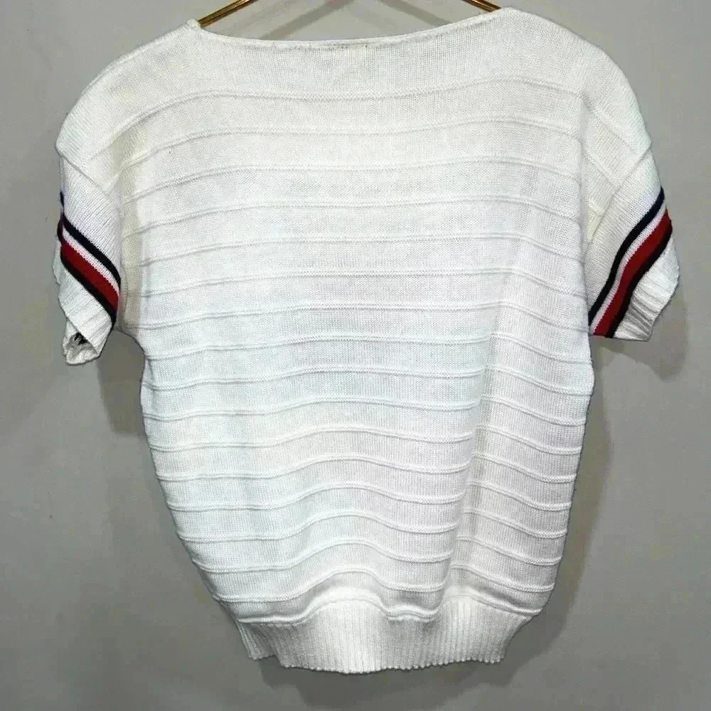 Vintage Keneth Too! Acrylic Abstract, Color block Sweater Made in USA Women  M? - Picture 2 of 8